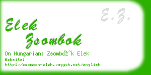 elek zsombok business card